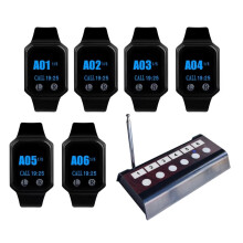 Byhubyeng 6-in-1 Huisalarmsysteem en Restaurantapparatuur met Aanraakknop Watch Receiver en Nooddienst Buzzer