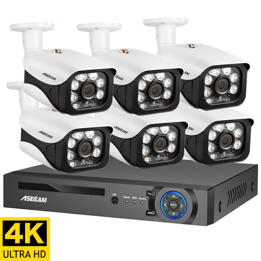 Ultra HD 8MP 4K PoE Outdoor Security Camera System with NVR - Home IP CCTV Surveillance Kit by XMEye