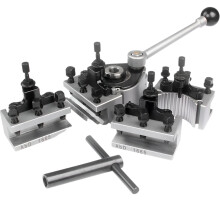 European Style Quick Change Lathe Tool Post Set with 16x16mm Tool Holder for 180-280mm Lathe Bed Swing