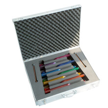 8-Piece Octave Clear Quartz Crystal Singing Tuning Fork Set - C D E F G A B C5 Tones with 20mm Diameter Crystal Rod