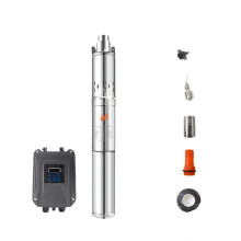 High-Performance Solar Deep Well Pump - 750W/1200W, DC 24V/48V/72V, Stainless Steel Submersible Screw Pump with External Controller, 180m Li