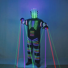 Vibrante LED - Roboteranzug mit Laser - Effekten - Perfekt für Bühnenkünstler & Nachtclub - Cosplay