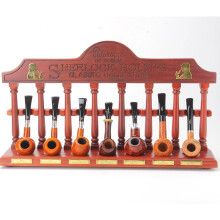 Elegant Muxiang 7-Position Tobacco Pipe Display Stand - Premium Imported Rosewood, Desktop Vertical Ornament (L 470mm x W 90mm x H 270mm)