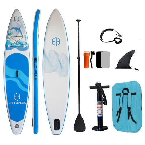 Portable 3.5m PVC Foam Fish Surfboard for Adults