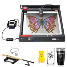 Algolaser Alpha MK2 40x41cm Tabletop Woodworking Laser Engraver & Cutter - Powerful DIY Machine with Offline Capability & Air Pump