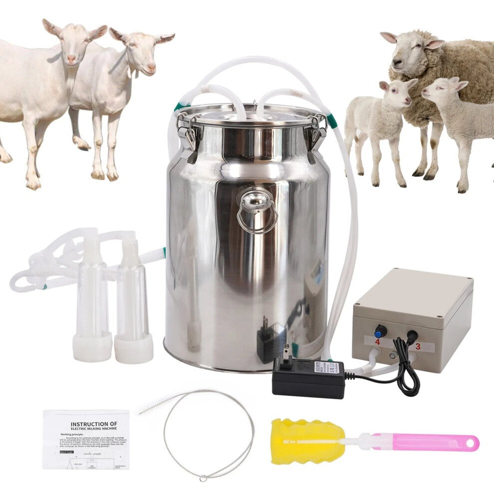Premium 10L Elektrische Automatische Geiten- en Melkkoeienmelkmachine met RVS-emmer en 220V pulsatie vacuüm pomp