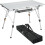 Adjustable Height Aluminum Folding Camping Table with Mesh Layer - Portable Roll-Up Design for Outdoor Picnic, Camp Kitchen, and Garden Use 1