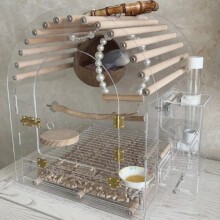 Crystal Clear Aviary: Elegant Acrylic Bird Cage for Parrots & Ornamental Birds