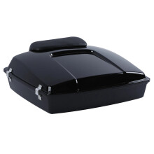 Strakke zwarte scheermes pack koffer met afgesneden rugleuning voor Harley Tour Pak Touring (1997-2013)