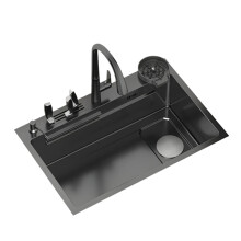 304 Stainless Steel Topmount Kitchen Sink with Knife Holder - Multifunctional Single Bowl Wash Basin for Renovation