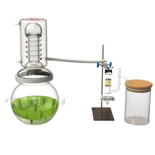 4L Hoogcapaciteit Essentiële Olie Glazen Distilleerder - Mini Huishoudelijke Pure Dauwwater Extractor voor Olie met Hoge Concentratie