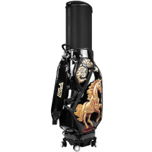 PGM 2024 Hard Shell Telescopic Golf Bag with Four-Wheel Flat Push Design - Air Cargo Compatible, Inverted Club Storage (Model QB159)