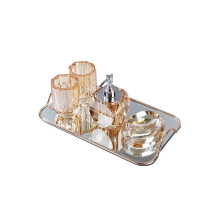 Elegant Crystal Glass Soap Dispenser Set - Luxury Shampoo & Shower Bottle for Stylish Bathrooms