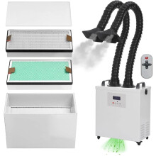 220W Dual-Tube Soldeerrook Afzuiger met Rookpreventieventilator voor solderen, lasergraveren en hout snijden