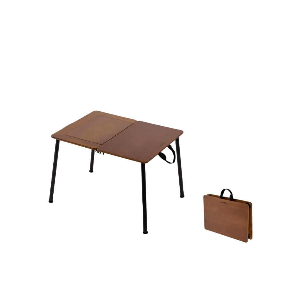 Portable Bamboo & Wood Folding Camping Table with Adjustable Height