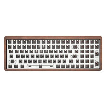 Ganss Sky100 Walnut Mechanisch Toetsenbord Kit - 100-toets RGB Hot-Swap Aanpasbaar Gaming Toetsenbord met Houten Frame