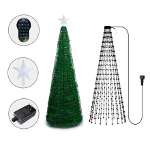RGBIC voorgeïllumineerde kunstmatige kerstboomverlichting, 2,1 m met 400 LED's en topster, dynamische doe-het-zelf slimme app-bediening kege