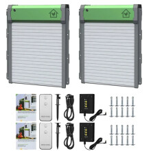 Slim Solar-Aangedreven Automatische Kippenhokdeur met Afstandsbediening en Timer (2-Pack)