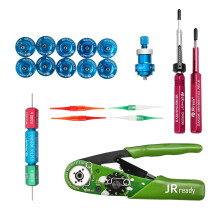 Uitgebreide jrready ST2161 gereedschapsset met AS2G krimptang, M22520/2-01, G125 Go/No-Go meetinstrument, 11 positioneerders, DAK20B, DRK20B