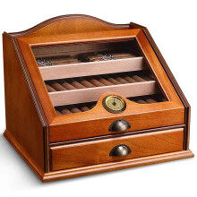Luxe cigarhumidorkast - cederhout, grote capaciteit voor 100 sigaren, vierlaagse bevochtigingsbox, model CLA A0012