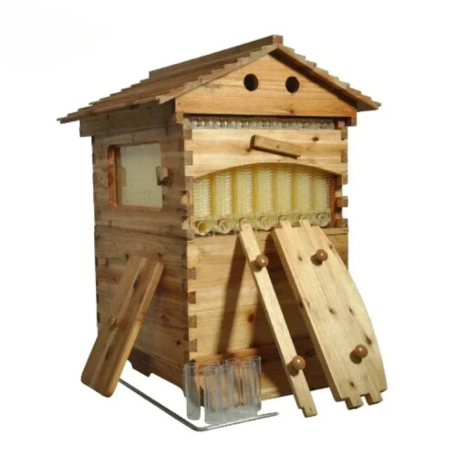 Automatic Cedar Wood Beehive with Self-Flowing Honey System & 7 Auto Frames