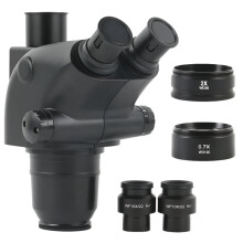 Trinoculair stereo-microscoopkop met 130x zoom en superbreedveld WF10x 22mm oculair voor PCB- en telefoons reparatie