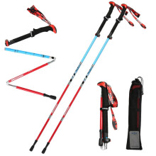 Telescopische koolstofvezel vouw trekkingstok - 5-delige schokabsorberende Nordic wandelstok