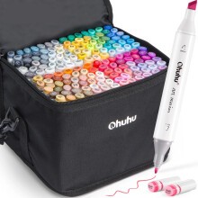 Ohuhu Oahu 160-Kleuren Alcohol Markerset met Dubbele Tips - Voor Schetsen, Tekenen, Graffiti, Manga en Schoolkunstprojecten