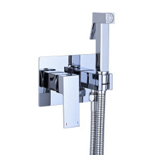 Melissa Brass Bidet Sprayer Shattaf Set with Hot & Cold Valve for Bathroom Toilet and Bathtub Faucet