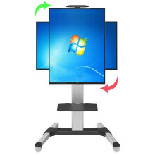 Premium aluminium legering mobiele vloerstandaard voor 32-65 inch LCD-tv's met 90 roteerbare hanger