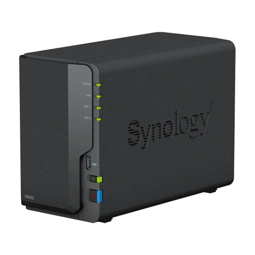 Synology DiskStation DS223: 2-Bay NAS Network Storage - Diskless Data Management for Home & Small Office (2023 Model)
