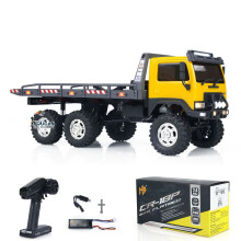 HB RTR 6x6 Flatbed Trailer 6WD RC Crawler 1:18 Off-Road Truck with 2-Speed Transmission & LED Lights - CR18P Assembled & Painted Mini RC Mod