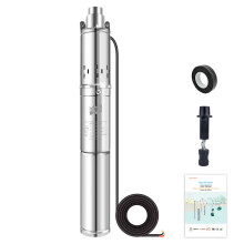 High-Performance 750W Solar DC Deep Well Water Pump - Max Head 100m, Large Flow, Stainless Steel Submersible Pump for Household Irrigation