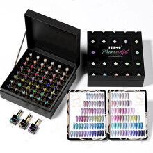 48-kleuren Platinum Glitter Nagellak Set - Langdurige zilveren en gouden gel, geen blackening, 15ml