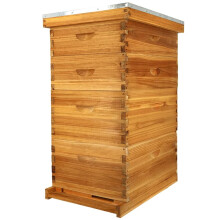 Premium 10-Frame, 4-Lagen Bijenkorf Kit met met bijenwas gecoate raten en basisplaten