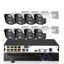 Ultra HD 4K CCTV beveiligingssysteem met audio-opname en IP66 waterdichte POE-camera's - 8MP/5MP videobewakingsset