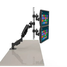 Dual Monitor Gasveerarm Beugel - Volledige Beweging Beugel met Verticale en Horizontale Schermomvorming