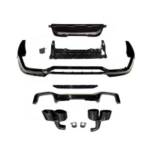BMW X4 G02 M Sport Gloss Black Rear Bumper Diffuser with Stainless Steel Exhaust Tips (2019-2022)