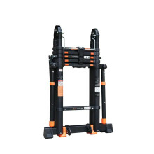 Versatile 3.7m/4.1m Aluminum Telescopic Folding Ladder - Anti-Tilt, Multi-Purpose Design