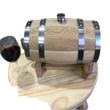 Premium 3L Vintage Oak Wood Wine Barrel - Large Capacity Home Brewing & Storage for Tequila, Wine, and Whiskey