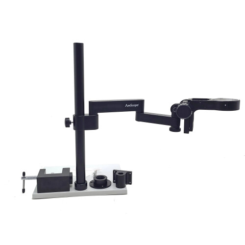 Versatile Amscope Articulating Arm Microscope Bracket with 76mm Focusing Rack for Stereo Microscopes