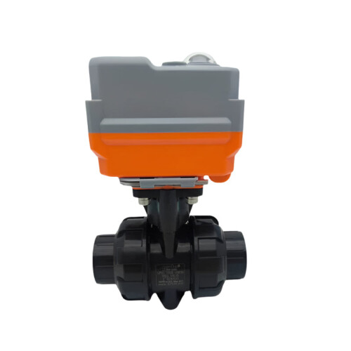 Dual Voltage Electric Actuator Ball Valve - 2-Way PVC/PP Motorized Valve for Water Control (AC DC12V/24V)