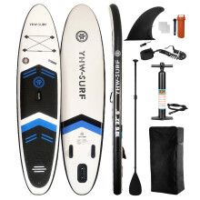 6ft Opblaasbare Paddleboard Set met Staartvin, Voetkoord en Pomp voor Strand- en Watersporten