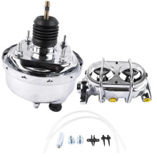 AP02 Chrome Street Rod/Rat Rod Power Brake Booster met Bail Top Master Cylinder voor 7-inch toepassingen