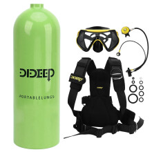 Dideep 4L Portable Diving Tank Kit with Backpack & Valve Head for Underwater Breath Training