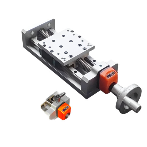 Precision Manual Sliding Table - 400mm Stroke Linear Guide Stage with Digital Display & Handwheel for CNC Applications