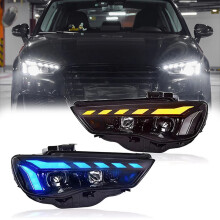 Audi A3 8V Sedan & Sportback LED Headlight Assembly - RS5 Style DRL & Turn Signal Upgrade (2013-2016) - 2pcs Set