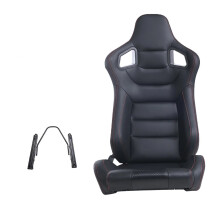 Verstelbare zwarte PVC leren universele race sportstoelen voor tuning sportauto simulators