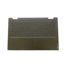 Lenovo Yoga 15C/7 15ITL5 2021 Laptop hoesje & verlichte toetsenbord palmrest met onderkant basiscase - Grijs/Groen
