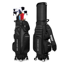 PGM Universele 4-wiel Golftas met telescopische handgreep en remmen - QB062 plat duwontwerp voor mannen en vrouwen